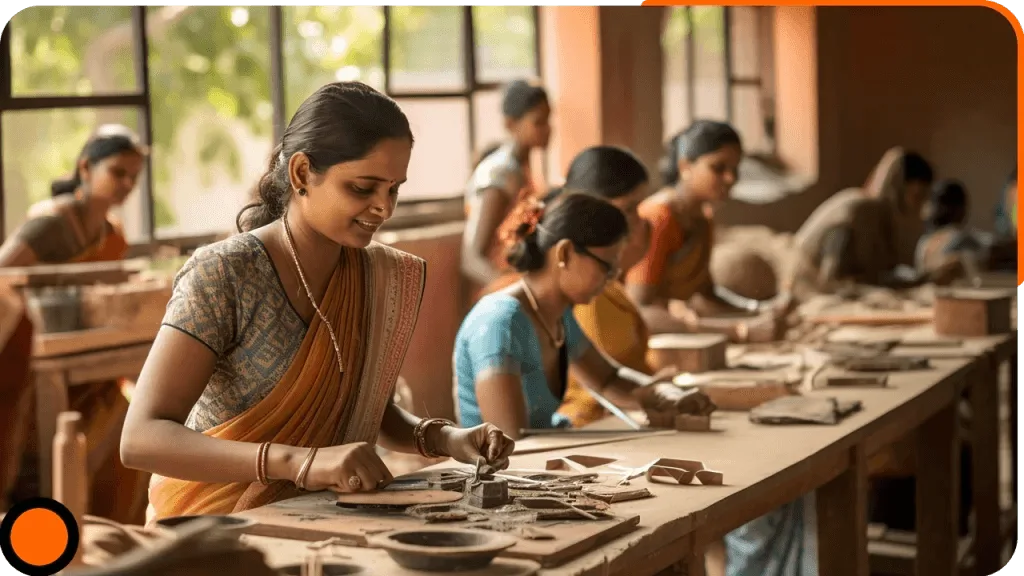 Women's working in a workshop – CSR examples in skill development